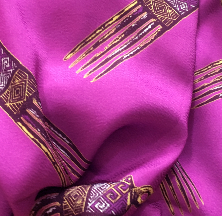 Abstract Ankara Silk Satin Fabric